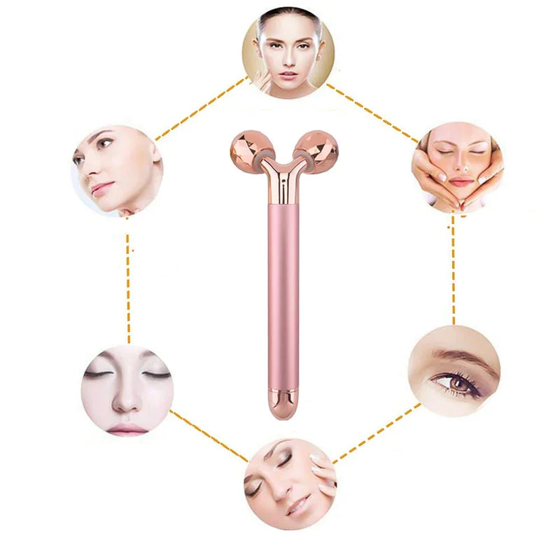 SkinVella 3D Massage-Roller für Gesicht & Körper | Hautstraffung & Anti-Aging | 360° Rotation | 15,5 cm