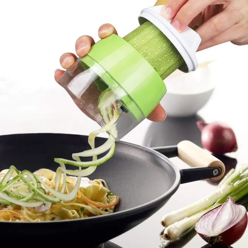 Twistello SpiralChef Handspiralschneider für Gemüse | 4-in-1 Spiralschneider | Für Zoodles, Spaghetti & Gemüseringe | Spülmaschinengeeignet