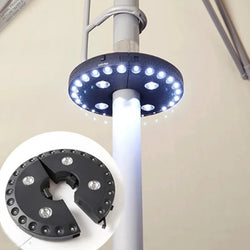 Schirmlicht LUMIROOF | 3 Helligkeitsstufen | Kabellos & Werkzeugfrei | Für Garten, Balkon & Camping