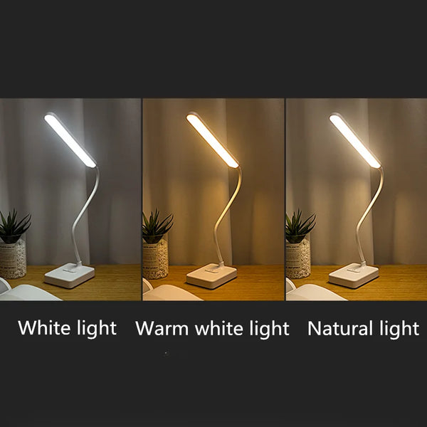 LED Tischlampe | Augenschonend & Dimmbar | Touch-Steuerung | USB Ladefunktion & Handyhalter