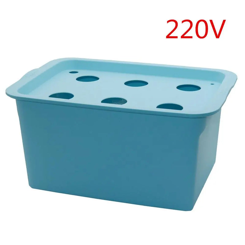 HYDROGROW 6-Loch Indoor Hydroponik-System | Komplett-Set mit Luftpumpe & Netzbechern | Für schnelles & sauberes Pflanzenwachstum – 220V