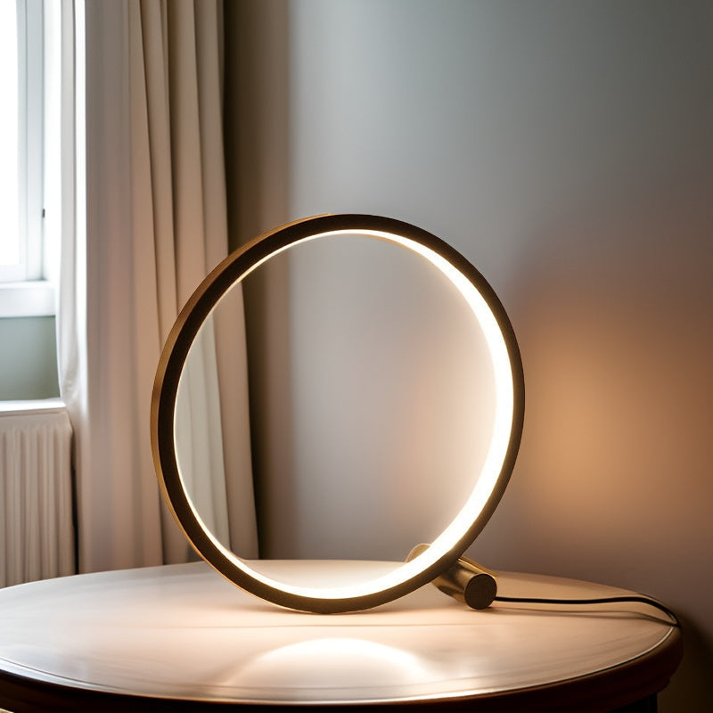 Cirquella Runde LED Tischlampe Dimmbar | Touch-Steuerung | Ø25 cm | Aluminium & PVC | USB-betrieben | 5W