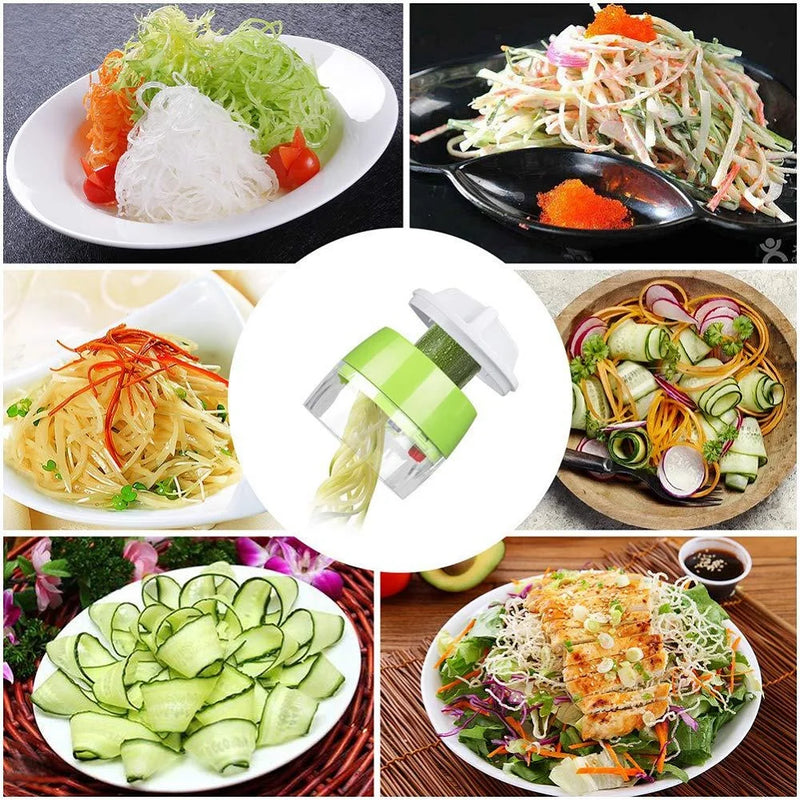 Twistello SpiralChef Handspiralschneider für Gemüse | 4-in-1 Spiralschneider | Für Zoodles, Spaghetti & Gemüseringe | Spülmaschinengeeignet