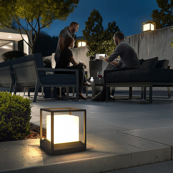 Solar-Terrassenleuchte „Terraluma“ | Ø 20 cm | Edelstahl & Aluminium | Dämmerungssensor | IP65 Wetterfest