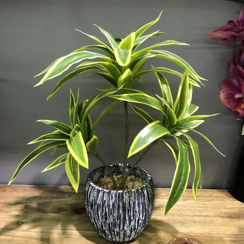 TROPALIS Künstliche Palmenzweige | 3 Köpfe | 36 cm | Tropische Deko für Zuhause & Büro