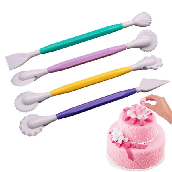 Backdeko Stilo | 4-teiliges Kuchenmodellier-Set | Kunststoff | Wiederverwendbar & Lebensmittelecht