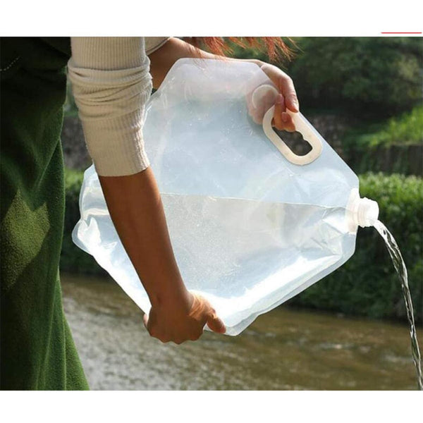 Faltbare Outdoor-Wassertragetasche Hydrilo FlexBag | 5 L / 10 L / 15 L | Mit Tragegriff | Leicht & Kompakt | Für Wandern, Camping & Reisen