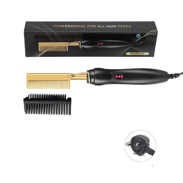 Bart- & Haarstyler Barvion HeatComb | 2-in-1 Glättkamm | Schnelles Aufheizen & Anti-Verbrühschutz | Kompakt 10 cm | 80 W
