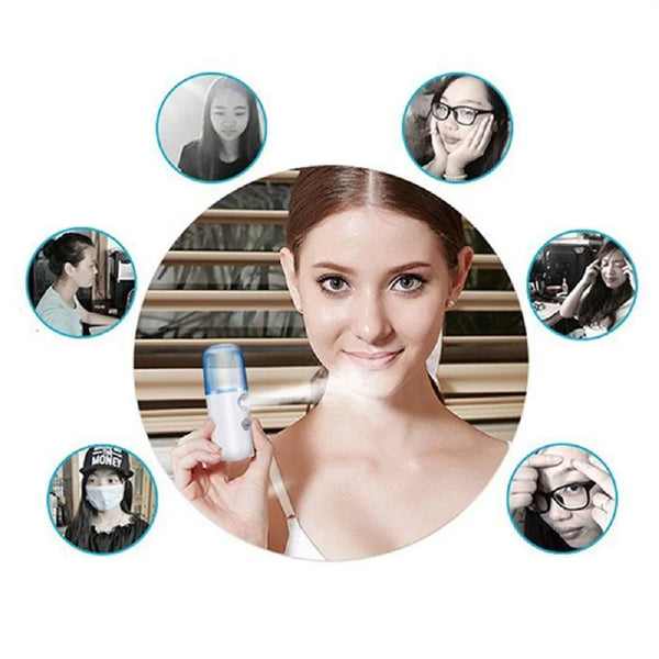 Gesichtsbefeuchter Mistella NanoSpray | Wiederaufladbar & Ultrafeiner Sprühnebel | 30 ml Tank | Kompakt 10 cm | Für alle Hauttypen