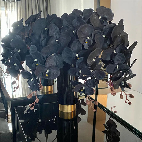 Künstliche Schmetterlings-Orchidee | 8 Blüten | Seide | 68–105 cm | Hochzeit & Wohn-Deko