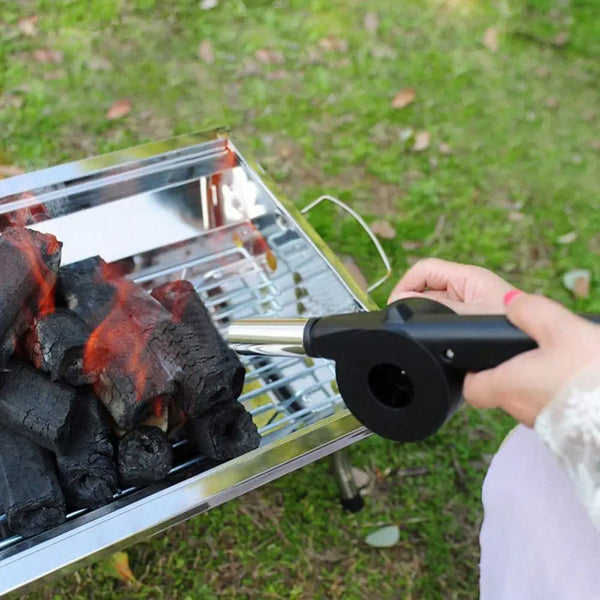 GrillMeister Pro BBQ Handventilator | Manuell & Sicher | Perfekte Glutkontrolle | Edelstahl