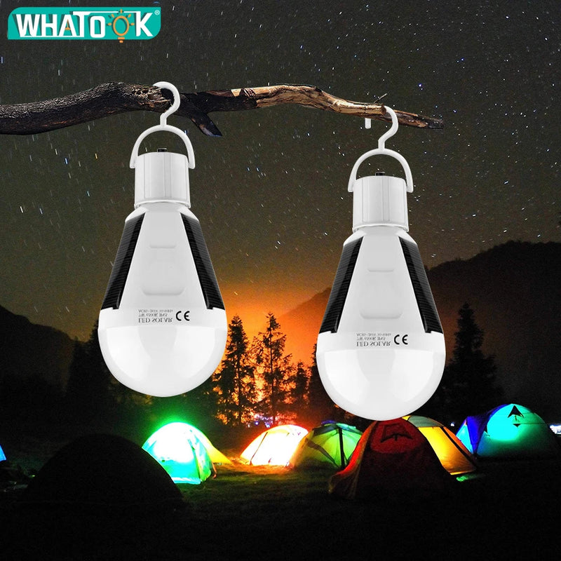 Solonight Solar LED Glühbirne mit E27 Fassung | 7W/12W | Wiederaufladbar & Wasserdicht | Für Camping, Garten & Notlicht