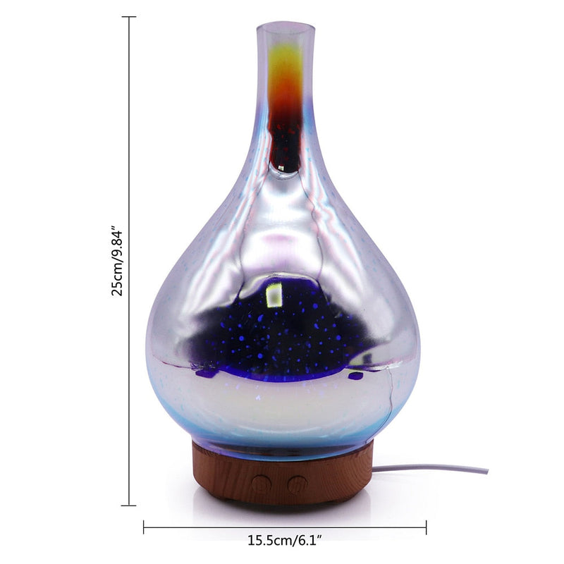 AromaLume Diffuser | 100 ml Wassertank | 7 LED-Farben | Glasdesign mit Aromatherapie