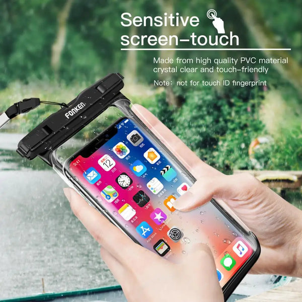 Wasserdichte Smartphone-Hülle DryVault | Vollsicht-Design | Seitlich bedienbar | Mit Trageband