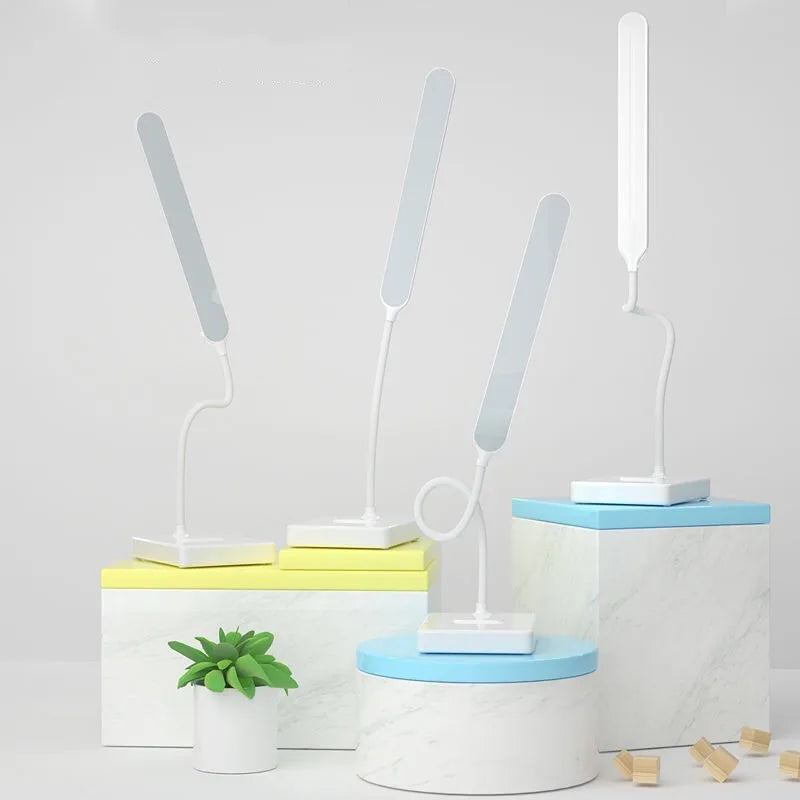 LED Tischlampe | Augenschonend & Dimmbar | Touch-Steuerung | USB Ladefunktion & Handyhalter