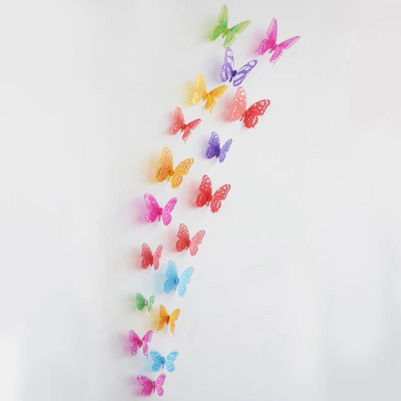 3D Schmetterlings-Wandsticker Miravela CrystalWings | 18er-Set wetterfeste Deko-Schmetterlinge aus PVC | Für Garten, Hochzeit & Wohnräume