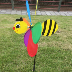 WindBee 3D Garten-Windrad Biene | Faltbar & Witterungsbeständig | Für Garten, Balkon & Camping