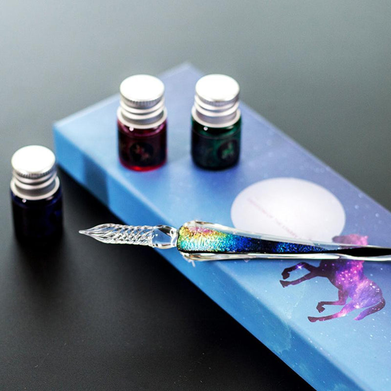 PrismWriter - Handgefertigter Kristall Kalligraphie Bleistift & Farben Set