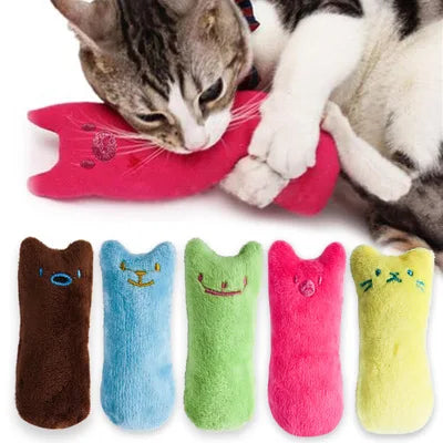 MiauTrix Katzenminze Spielzeug | Interaktiv & Zahnpflegend | Quietschendes Plüsch-Kauspielzeug für Katzen | 15 cm