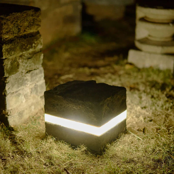 LumiStone LED Gartenleuchte Steinoptik | IP65 Wetterfest | Warm- & Kaltweiß | 24x20 cm | 50.000 Std. Lebensdauer