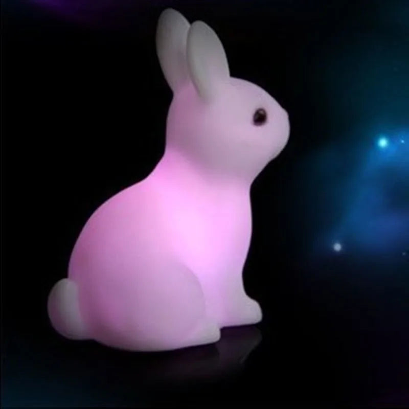 Bunnilux LED Nachtlicht Hase | Farbwechselnd & Batteriebetrieben | Niedliches Tierdesign für Kinder