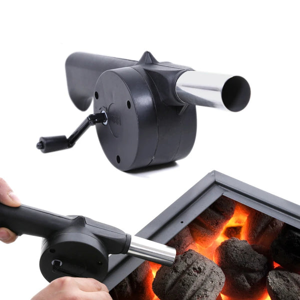 GrillMeister Pro BBQ Handventilator | Manuell & Sicher | Perfekte Glutkontrolle | Edelstahl