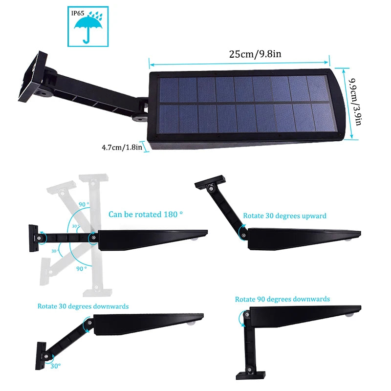 Lumenova SolarTech Solar LED Wandleuchte 900lm | 48 LEDs | 4 Beleuchtungsmodi | Bewegungsmelder & Drehbarer Arm | IP65 Wetterfest