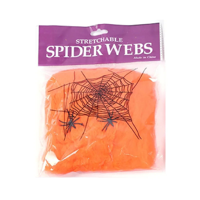 Halloween-Spinnennetz Deko CreepyWeb | Dehnbare Kunst-Spinnweben | Gruselige Party- & Hausdeko | Weiß