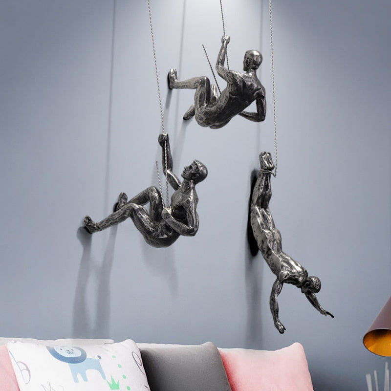 Wandskulptur ClimbArtis | Symbol für Stärke & Wachstum | Handgefertigt aus Harz & Eisendraht