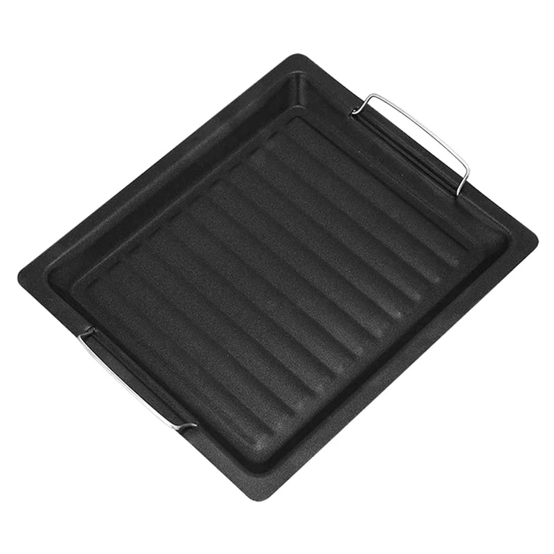 Feurossa Gusseiserne Grillplatte Wendeplatte | Für Gasgrill & Herd | 25 × 30 cm | Für Pizza, Fleisch, Gemüse & Fisch