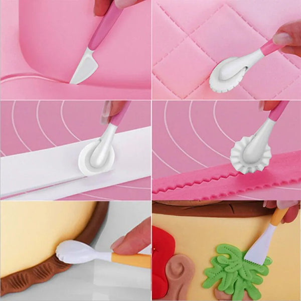 Backdeko Stilo | 4-teiliges Kuchenmodellier-Set | Kunststoff | Wiederverwendbar & Lebensmittelecht