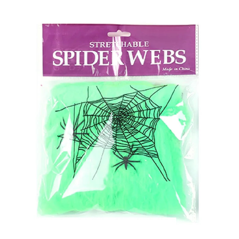 Halloween-Spinnennetz Deko CreepyWeb | Dehnbare Kunst-Spinnweben | Gruselige Party- & Hausdeko | Weiß