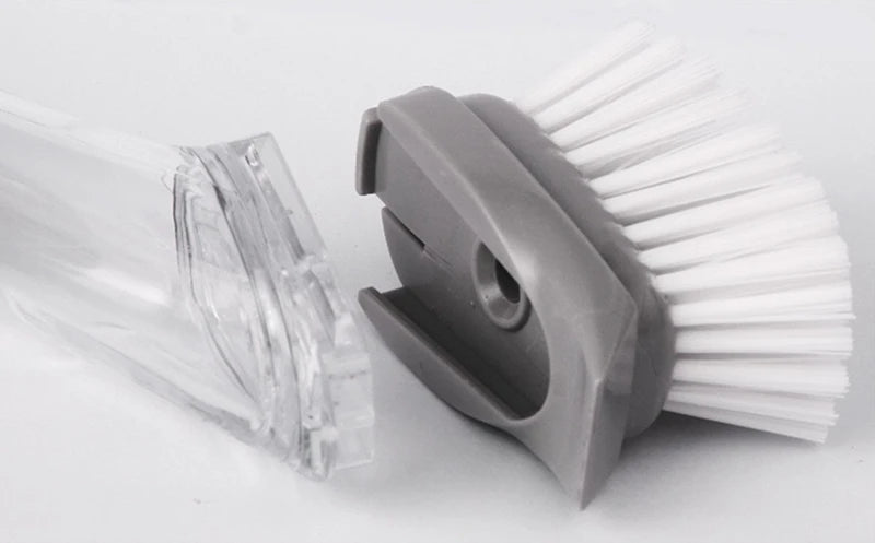 Cleanavo 2-in-1 Spülbürste mit Seifenspender & Wechselkopf | Langer Griff & Schaber | Für Töpfe, Pfannen & Geschirr
