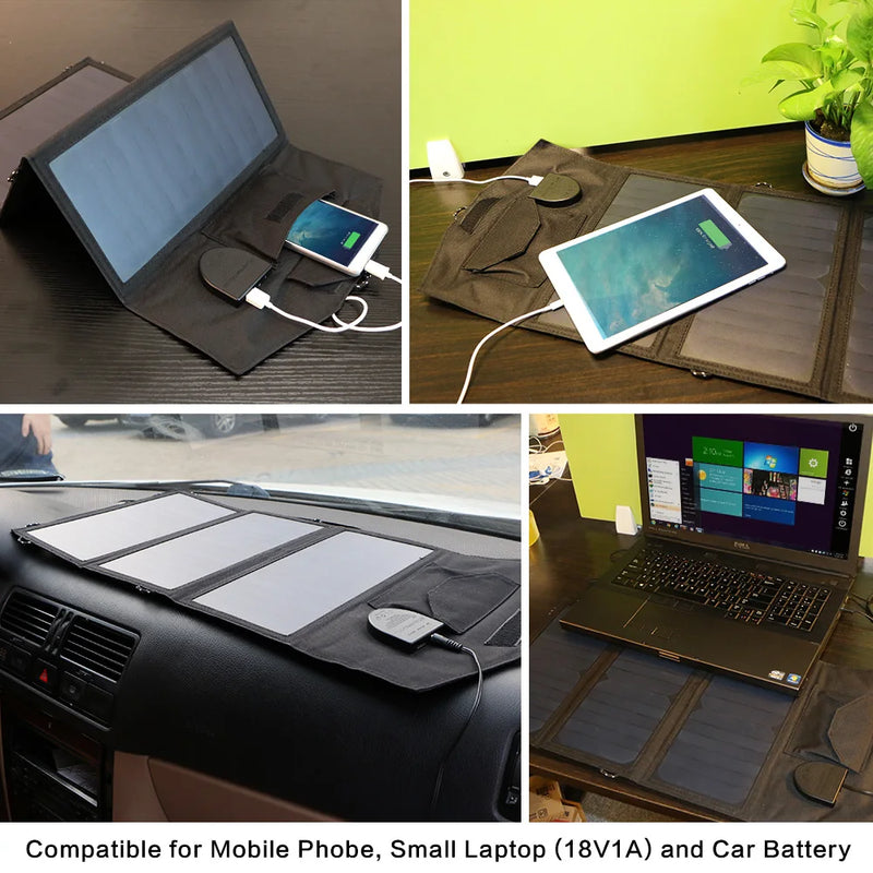 Faltbares Solarladegerät VoltPack 21 | Mit 10.000 mAh Akku & 21W Solarpanel | Dual USB + USB-C Schnellladung | Wasserdicht & Tragbar | Für Outdoor, Reisen & Notfälle