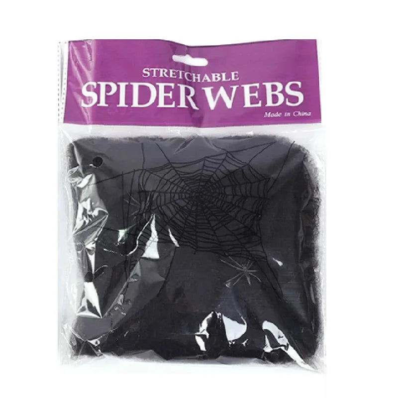 Halloween-Spinnennetz Deko CreepyWeb | Dehnbare Kunst-Spinnweben | Gruselige Party- & Hausdeko | Weiß