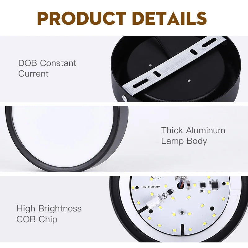 LumoSphere LED Deckenstrahler | Ultra-Slim Aufbauleuchte | 10W/15W/25W | Warm- & Kaltweiß | 220V
