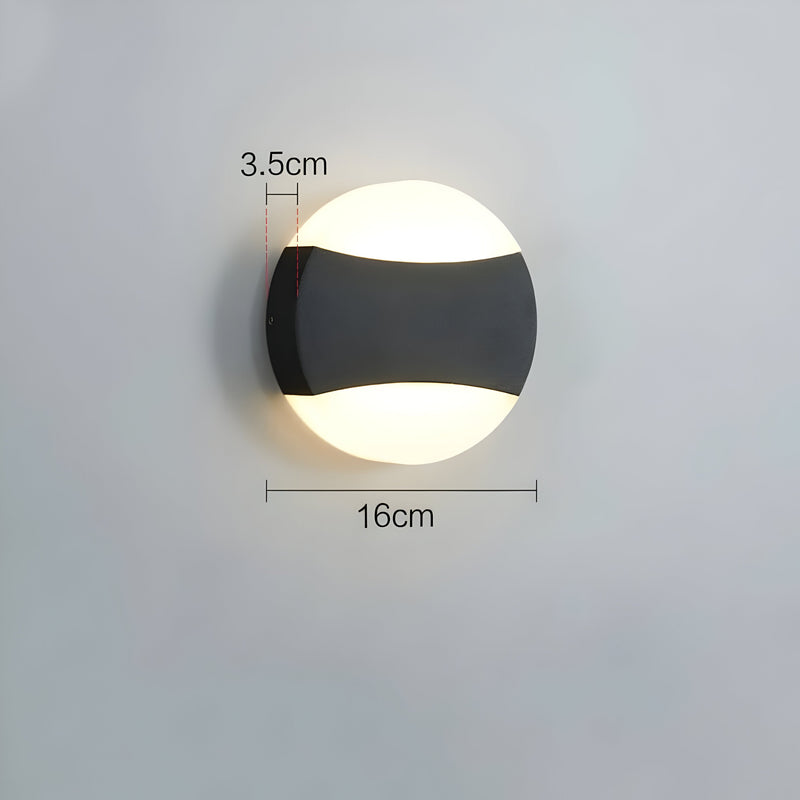 Lunotra LED Außen-Wandleuchte | Wasserdicht IP65 | Modernes Up-&-Down-Light | Schwarz | Wandmontage