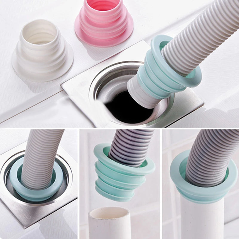 Drainiva Silikon-Abdichtungsring für Abflussrohre | Geruchsstopp & Rückfluss-Schutz | Für Küche, Bad, Waschmaschine – 6×3,9×3,8 cm