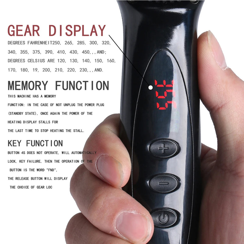StylaPro HeatBrush Elektrische Glättbürste für Bart & Haar | 12 Temperaturstufen | LCD-Anzeige | Anti-Frizz & Ionen-Technologie