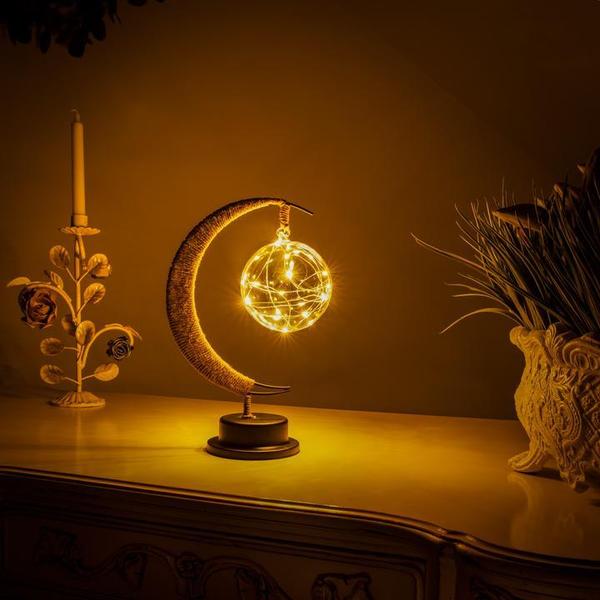 Celunara Mondlichtlampe Halbmond-Design | LED in 3 Farben | 26,5×17×10 cm | Kabellos mit Batteriebetrieb