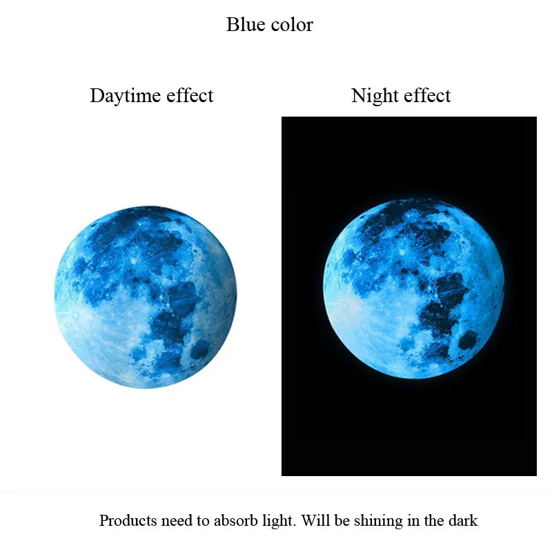 Leuchtender Mond Wandsticker Lunaris Glow | Nachleuchtend | 3 Größen | Selbstklebend & abnehmbar