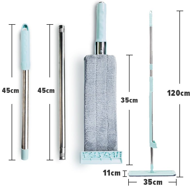 Bodenwischer FlexiWisch EasyMop | Mit Knick-Auswringfunktion | 2 waschbare Pads | Leicht & Kompakt | Ohne Eimer nutzbar