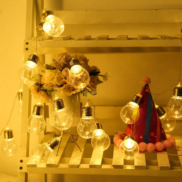 LED Glühbirnen Lichterkette LumiGlow | Warmweiß oder Bunt | USB & Batteriebetrieben | Innen & Außen