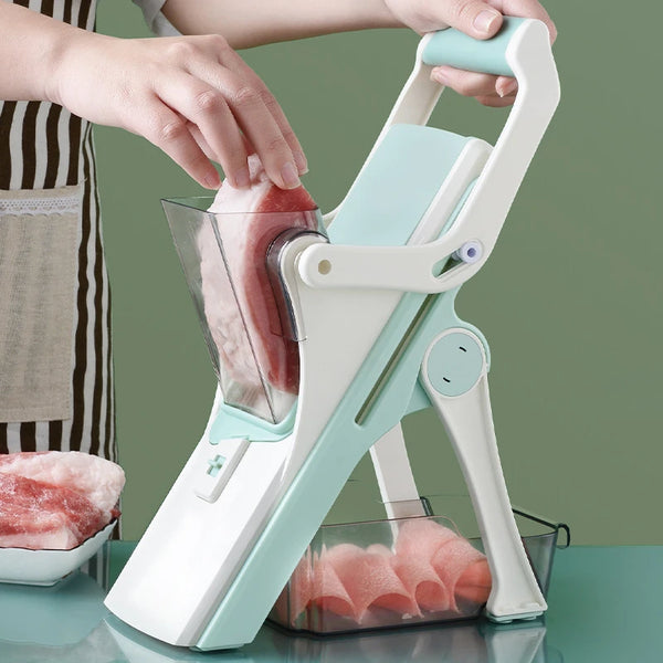VegroSlicer 5-in-1 Gemüseschneider | Mandoline & Zerkleinerer | Manuell & Sicher | Für Obst, Gemüse & Fleisch | 27 x 11 cm