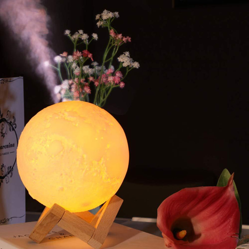 Luftbefeuchter Lampe LunaBreeze | 2-in-1 Nachtlicht & Aroma Diffuser | 880 ml Tank | 3 Farbmodi