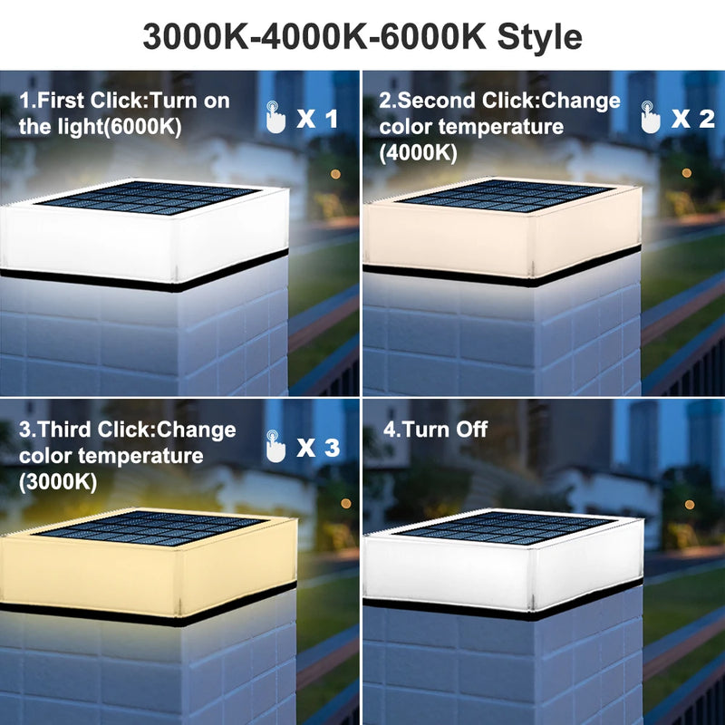Solarya | Solar LED Gartenlampe | 3 Lichtfarben & IP65 Wasserdicht | 2000 mAh Akku