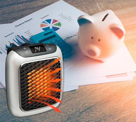 HeatGlow Tragbare Heizung | Energiesparend & Schnell Aufheizend | Mit Sicherheitsfunktionen | Schwarz
