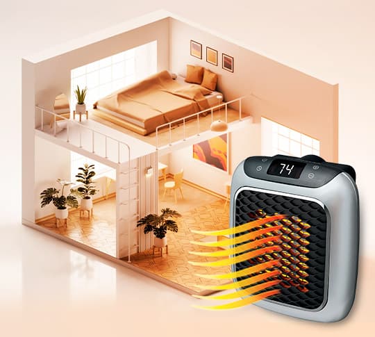 HeatGlow Tragbare Heizung | Energiesparend & Schnell Aufheizend | Mit Sicherheitsfunktionen | Schwarz