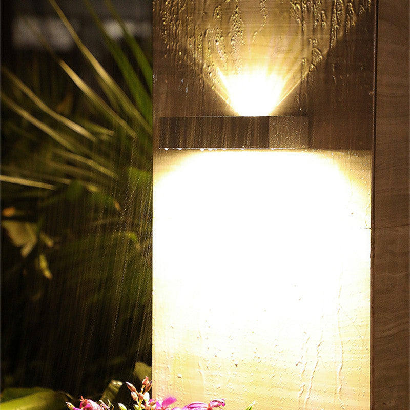 Solar-Außenleuchte LumiRise | Up & Down Light | Aluminium & Glas | Mit Dämmerungssensor | IP65 Wetterfest