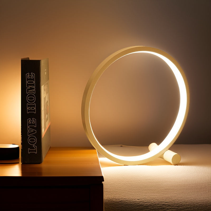 Cirquella Runde LED Tischlampe Dimmbar | Touch-Steuerung | Ø25 cm | Aluminium & PVC | USB-betrieben | 5W